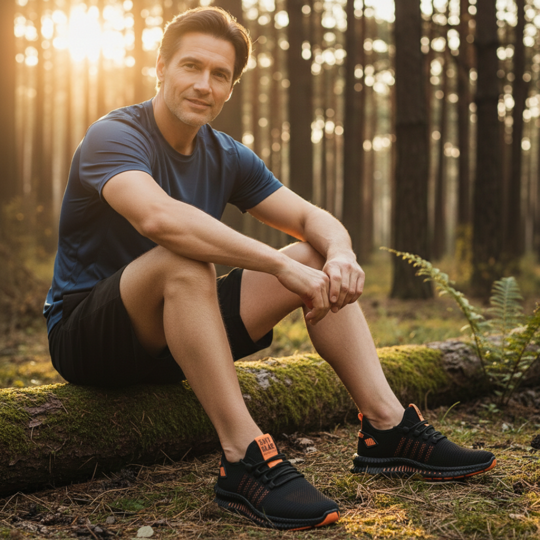 Saúl | Zapatillas Running Hombre Knit Cordones Suela Gruesa Perforaciones Laterales