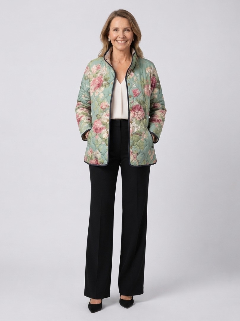 MARIACORTES | Veste Matelassée Roses Anciennes Claire