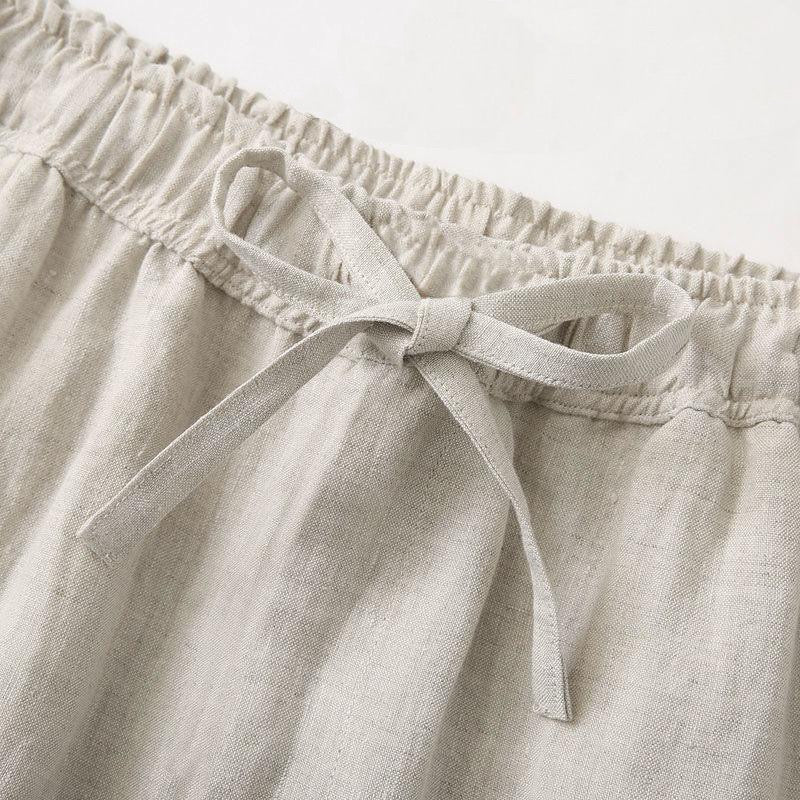Iván | Pantalones de Lino Hombre de Corte Recto con Cintura Elástica