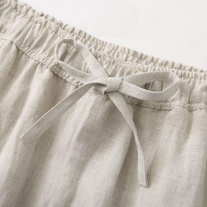 Iván | Pantalones de Lino Hombre de Corte Recto con Cintura Elástica