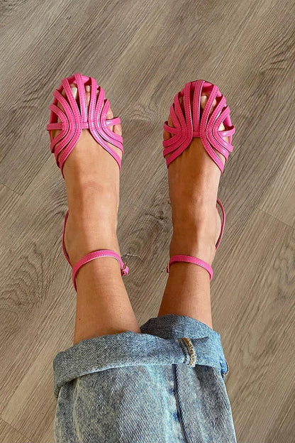 Sandalias con tira  y punta redonda