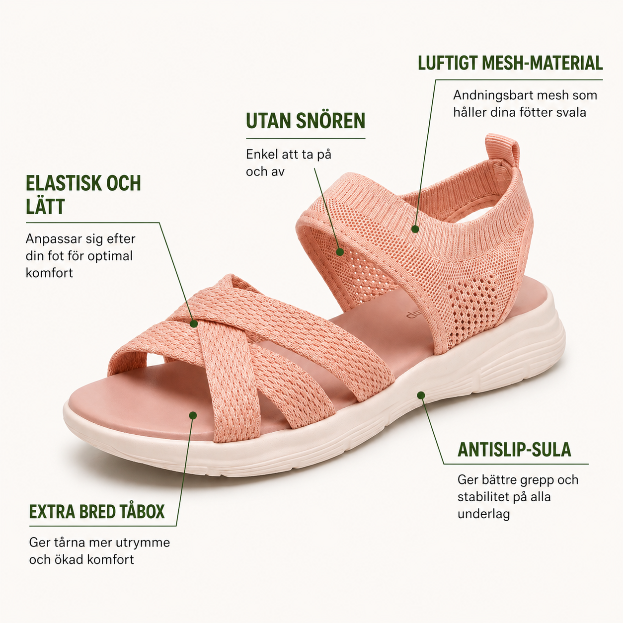 ErgoLina Ortopediska Bekväma Sandaler