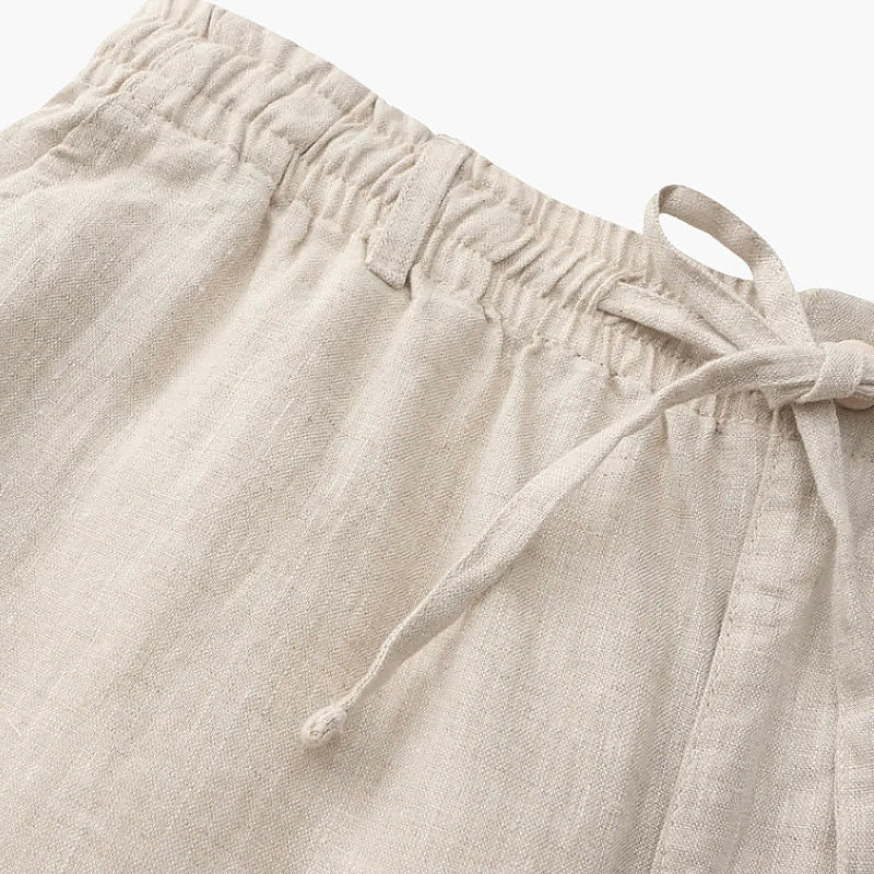 Sergio | Bermudas de Lino Hombre con Cintura Elástica y Cordón