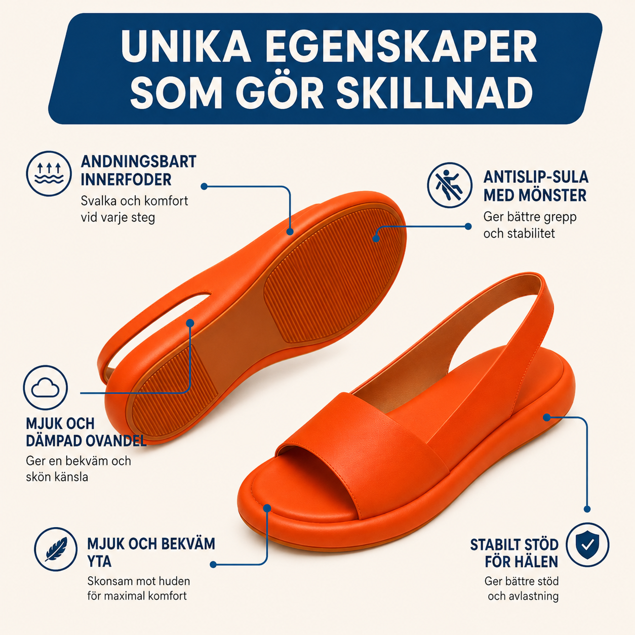 Maria Bekväma Ortopediska Sandaler