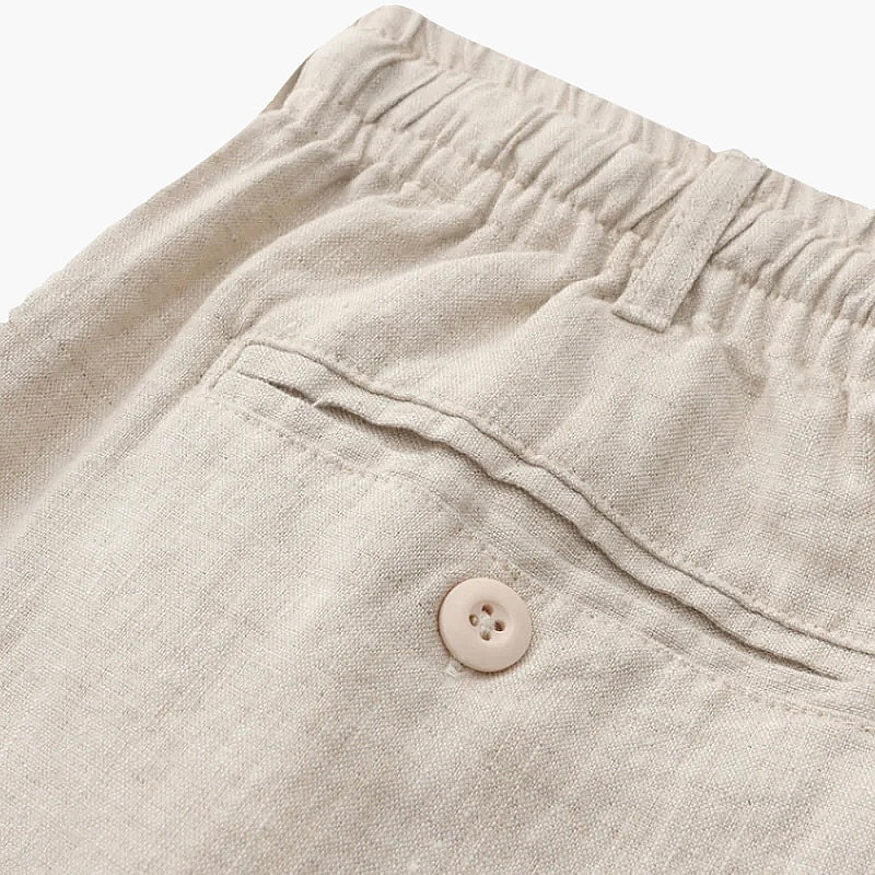 Sergio | Bermudas de Lino Hombre con Cintura Elástica y Cordón