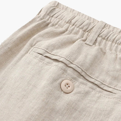 Sergio | Bermudas de Lino Hombre con Cintura Elástica y Cordón