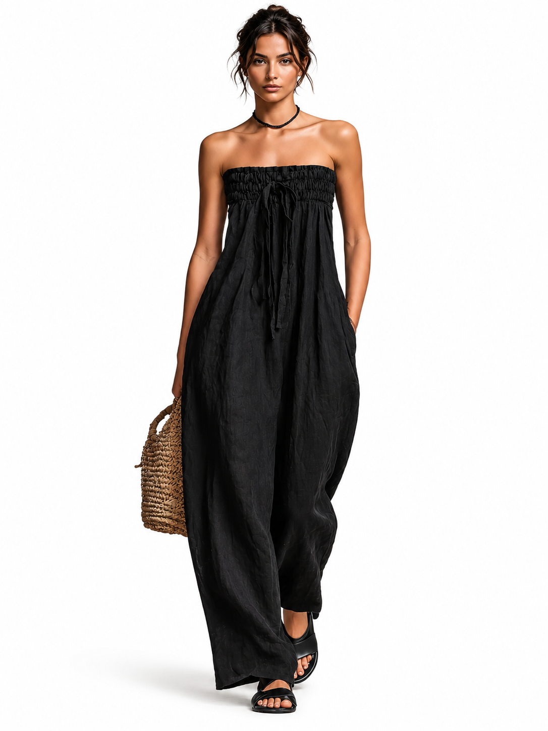 Nina | Elegant axelbandslös jumpsuit