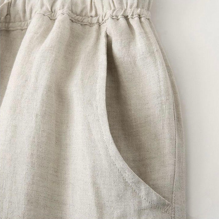 Iván | Pantalones de Lino Hombre de Corte Recto con Cintura Elástica