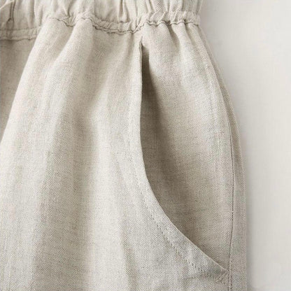 Iván | Pantalones de Lino Hombre de Corte Recto con Cintura Elástica