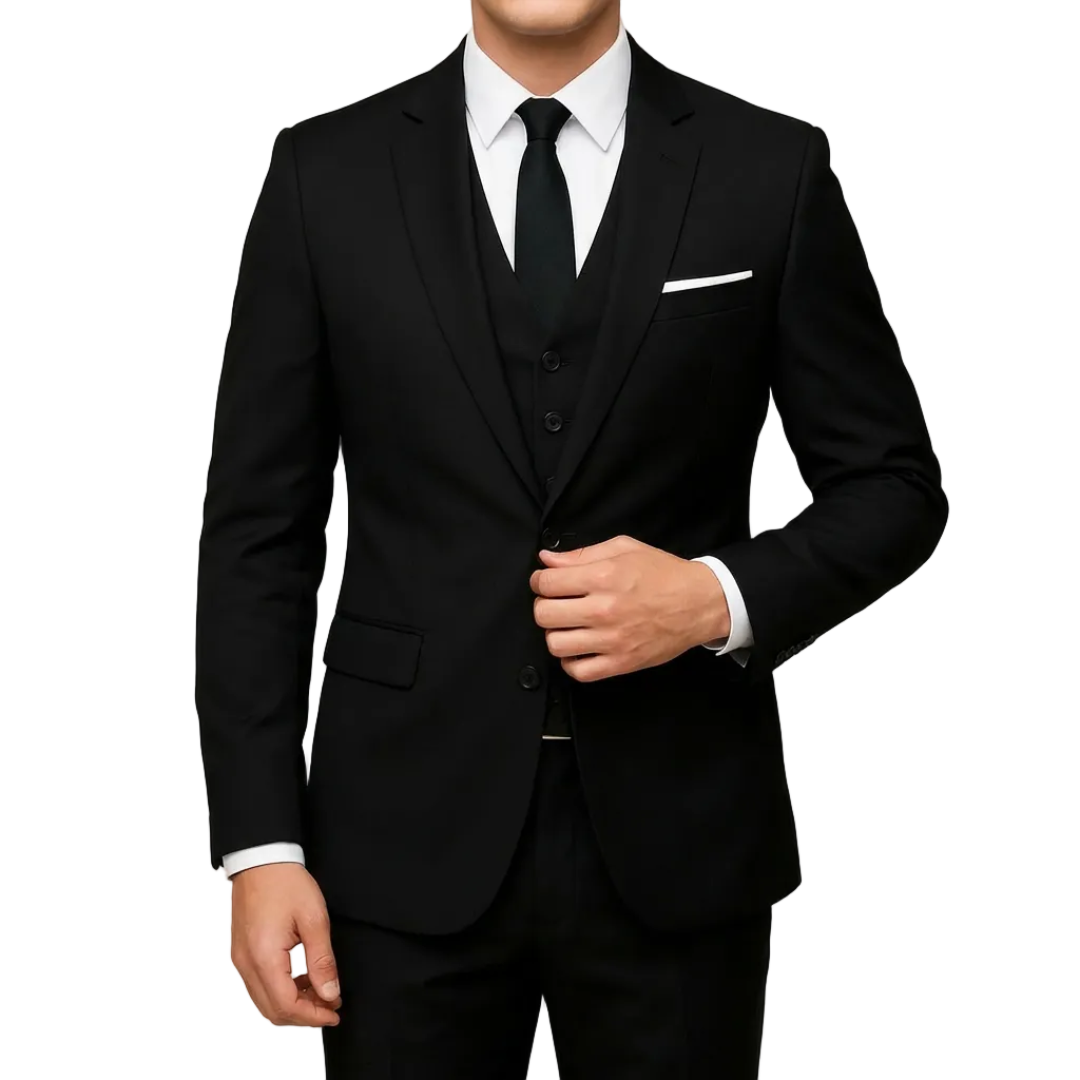 Dario | Traje Tres Piezas Hombre | Solapa de Muesca | Chaleco