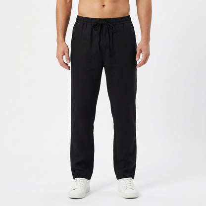 Lucas | Pantalones de Lino Hombre con Cintura Elástica y Pernera Recta