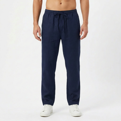 Lucas | Pantalones de Lino Hombre con Cintura Elástica y Pernera Recta