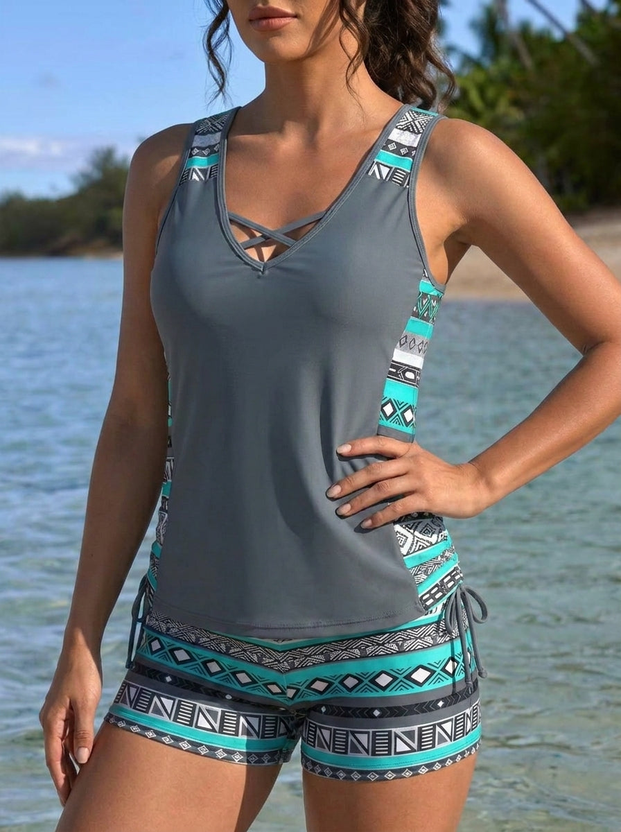Aurora - Flytande tankini med figursmickrande design
