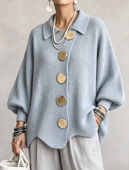 Victoire | Cardigan oversize con grandi bottoni dorati