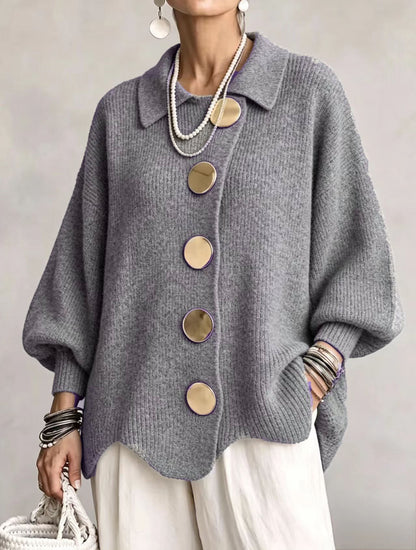 Victoire | Cardigan oversize con grandi bottoni dorati