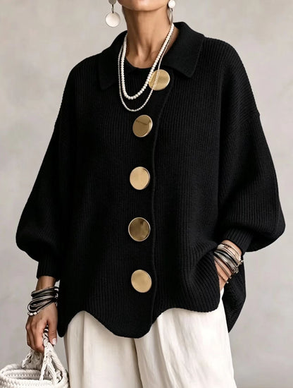 Victoire | Cardigan oversize con grandi bottoni dorati