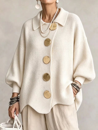 Victoire | Cardigan oversize con grandi bottoni dorati