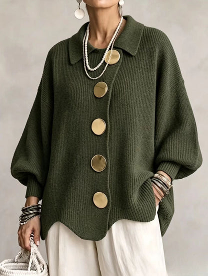 Victoire | Cardigan oversize con grandi bottoni dorati