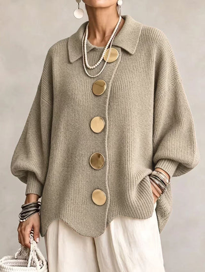 Victoire | Cardigan oversize con grandi bottoni dorati