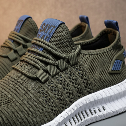 Saúl | Zapatillas Running Hombre Knit Cordones Suela Gruesa Perforaciones Laterales