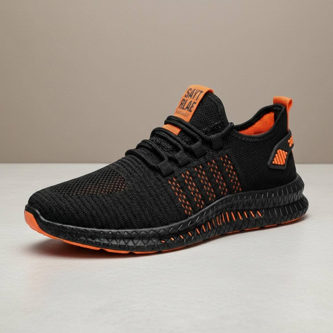 Saúl | Zapatillas Running Hombre Knit Cordones Suela Gruesa Perforaciones Laterales