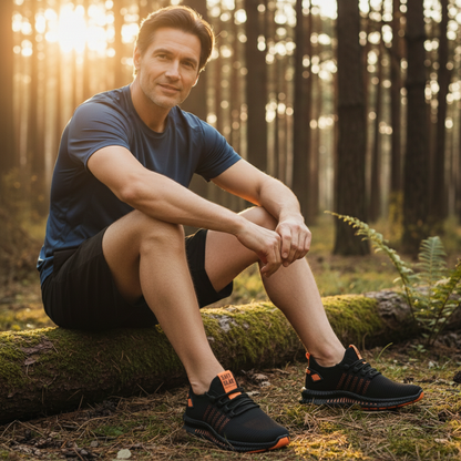 Saúl | Zapatillas Running Hombre Knit Cordones Suela Gruesa Perforaciones Laterales