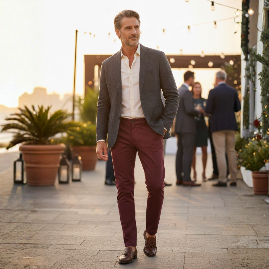Unax | Pantalones Chinos Hombre Skinny Fit Tobillo Ajustado Bolsillos Laterales Trabillas
