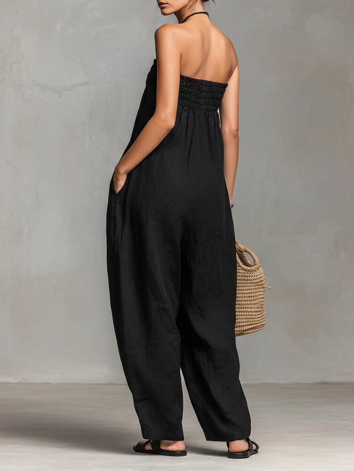 Nina | Elegant axelbandslös jumpsuit