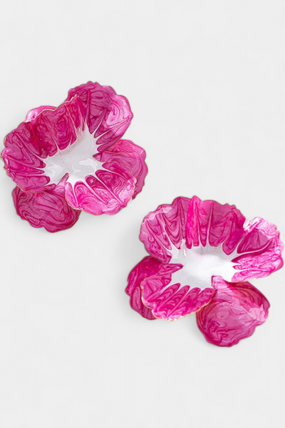 Esperanza | Pendientes Colgantes en Forma de Flor Mujer Texturizados
