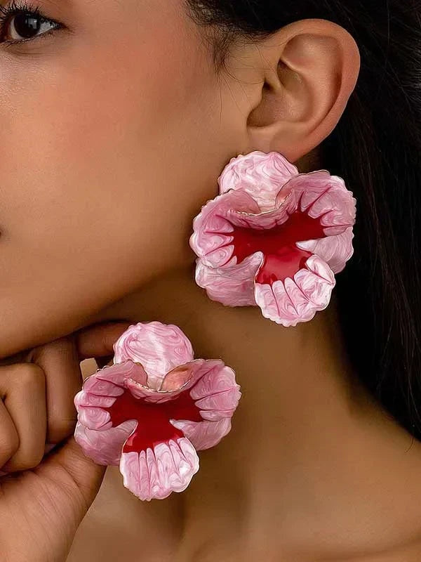 Esperanza | Pendientes Colgantes en Forma de Flor Mujer Texturizados