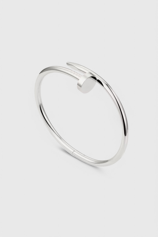 Esther | Pulsera Ajustable Inspirada en Clavo Mujer Plateada