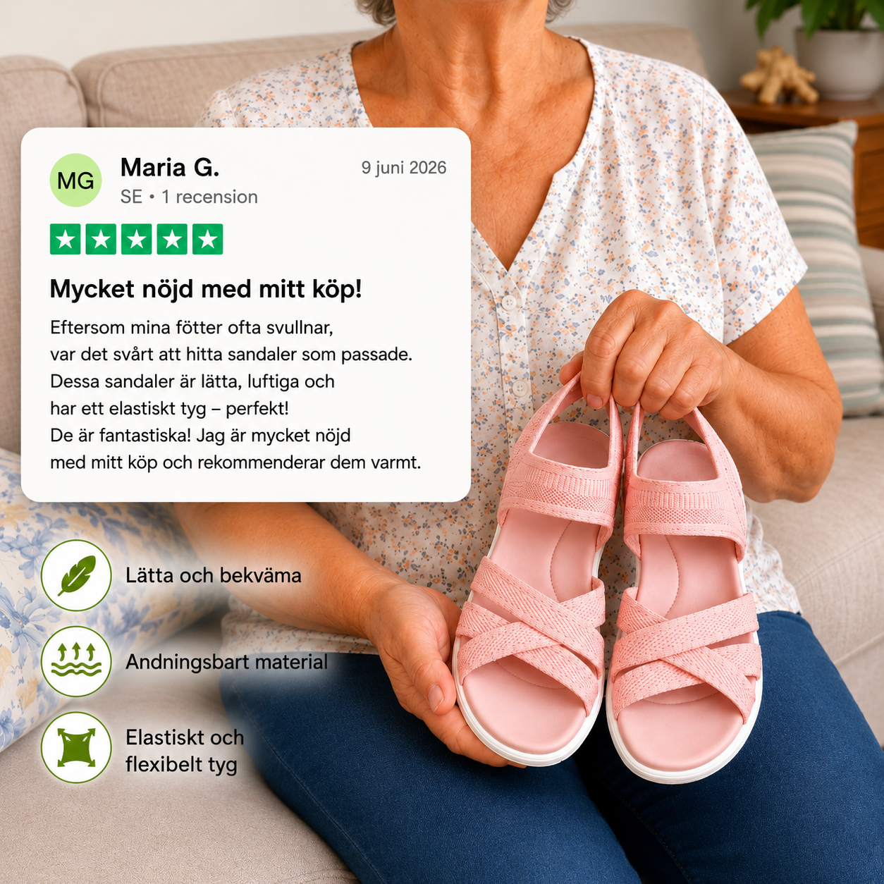 ErgoLina Ortopediska Bekväma Sandaler