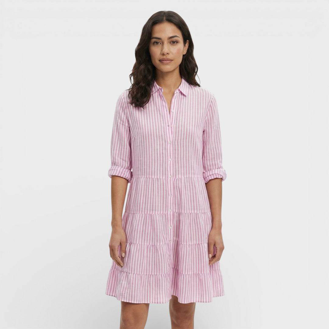 Vestido Midi Rayas Mujer Fluido