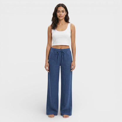 Pantalones Lino Mujer Cintura Elástica