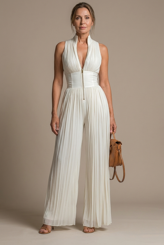 Lucía | Plisserad chiffongjumpsuit