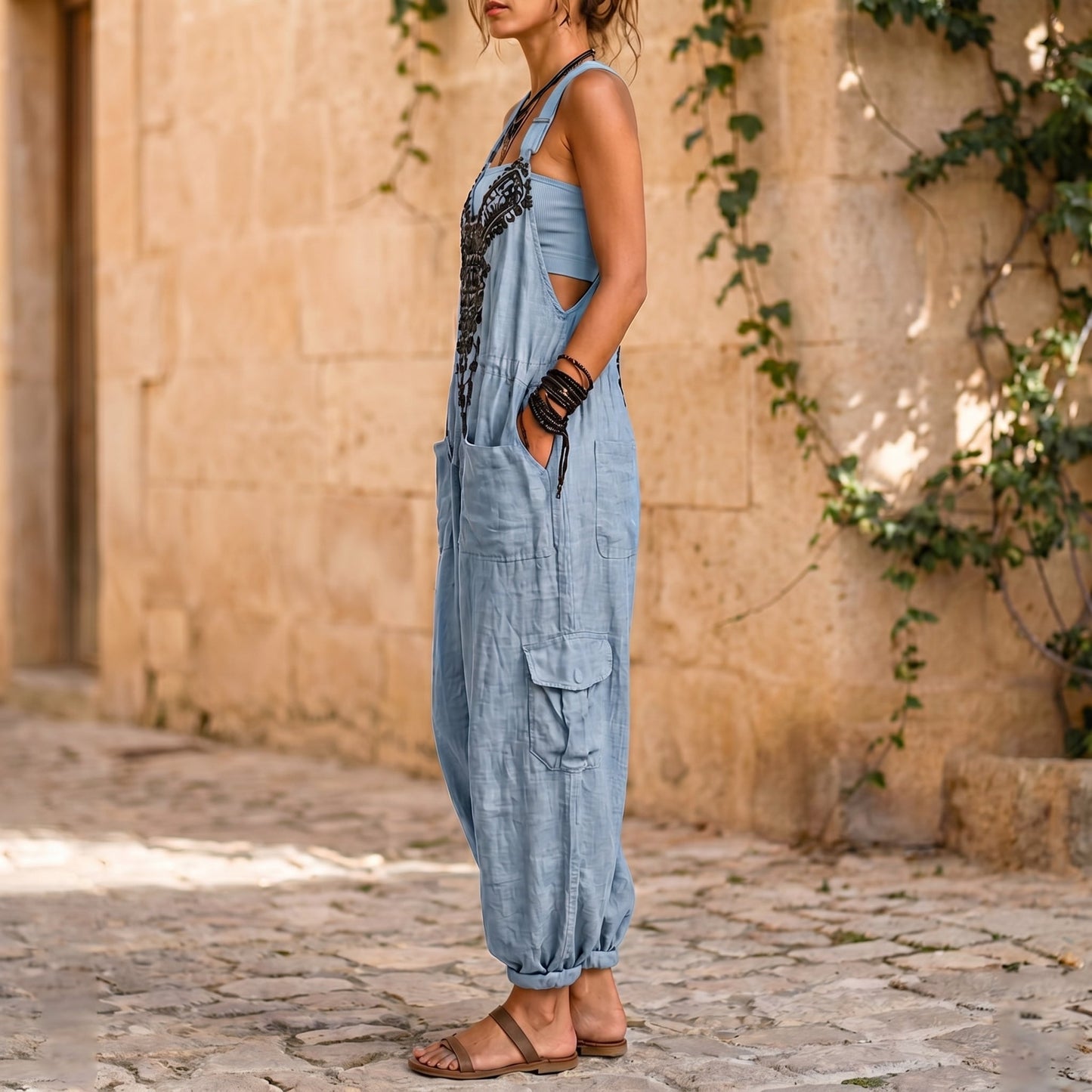 Esmeralda | Bohemisk jumpsuit med flytande silhuett