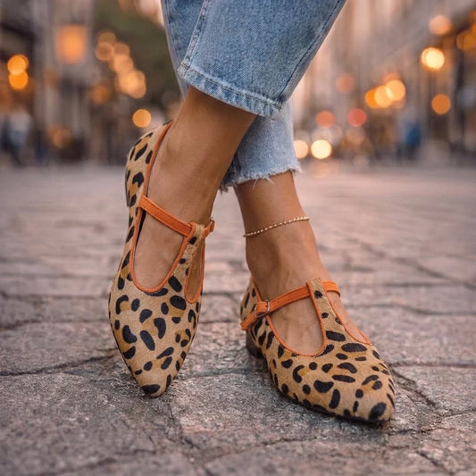 Celeste Ballerine a Punta con Doppia Fibbia