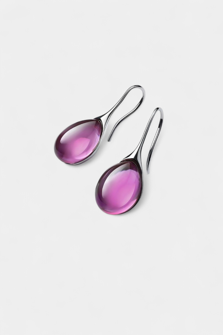Inmaculada | Pendientes Colgantes de Cristal Mujer Dorados
