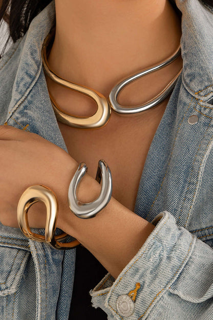 Laia | Pulsera Rígida Asimétrica Mujer Escultórica
