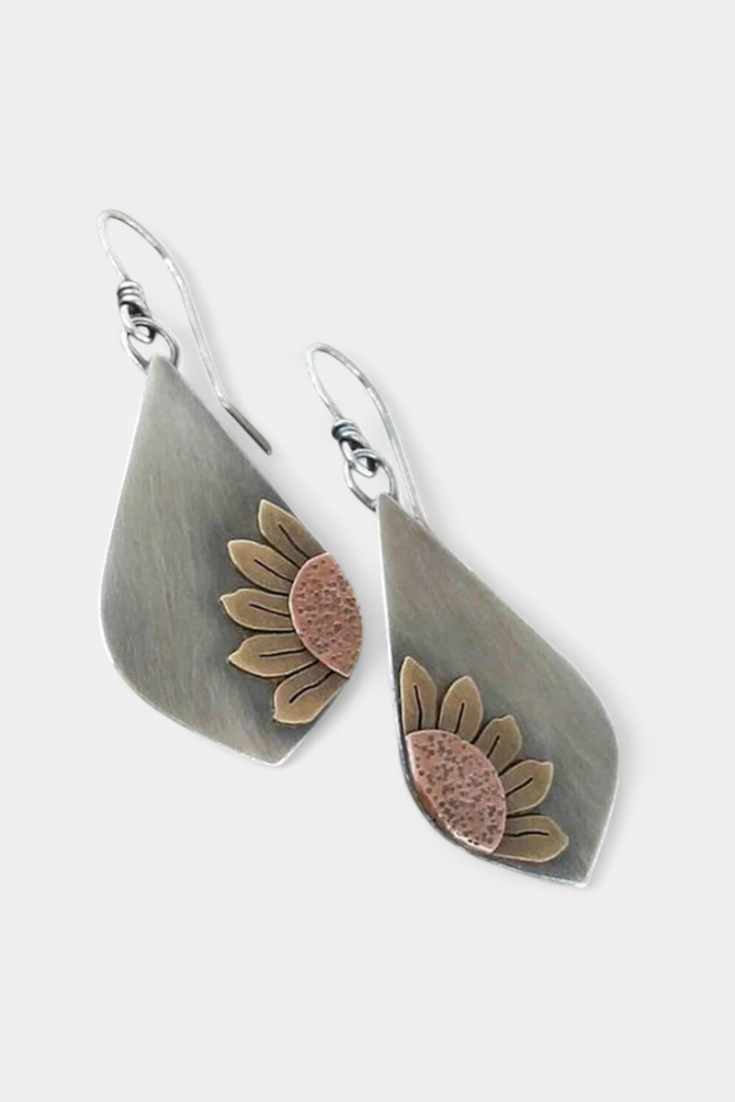 Sonia | Pendientes Colgantes Mujer Motivo Girasol Bohemio